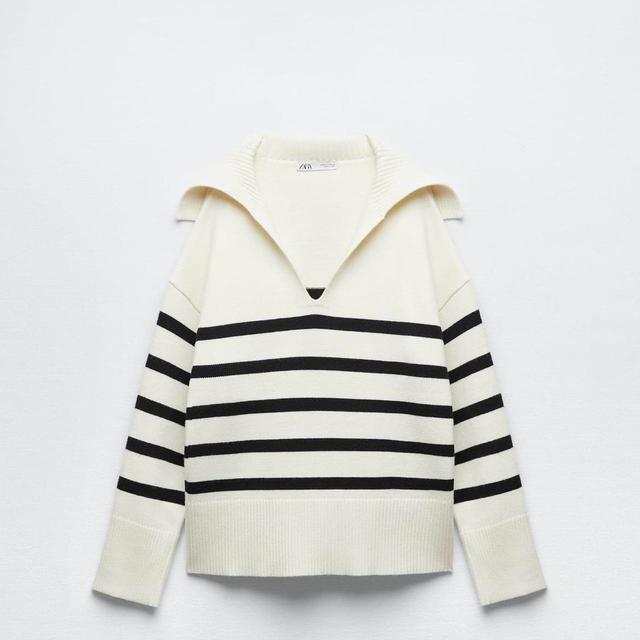 Zara Women's Jumper - Cream/Black - S on Productcaster.