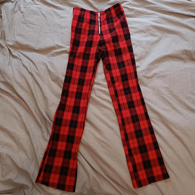 H&M Women's High waisted Trousers - Black/Red - XS on Productcaster.