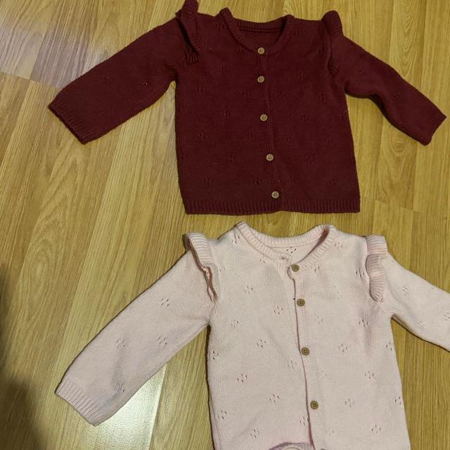 Matalan Kids' Cardigan - Pink/Burgundy - 9-12 months on Productcaster.