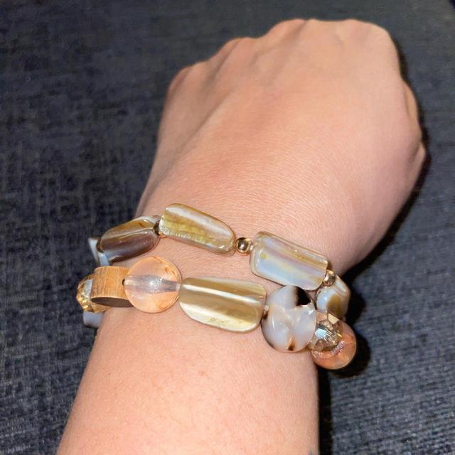 Vintage Women's Bracelet - Tan/Multi on Productcaster.