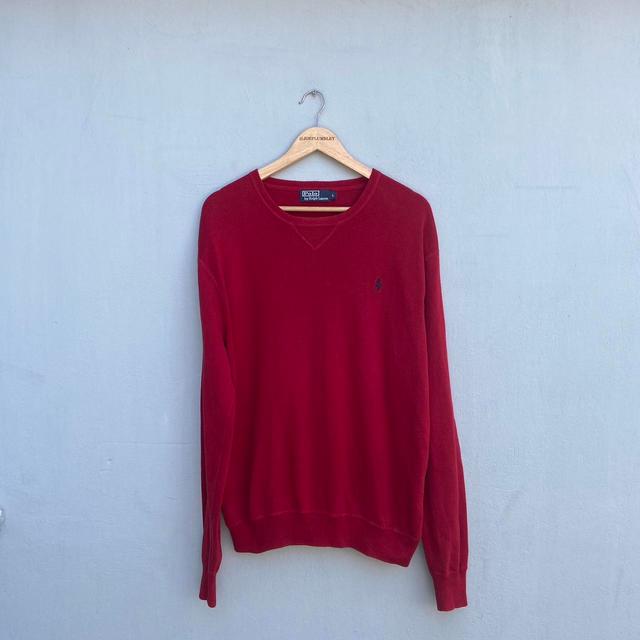 Ralph Lauren Men's Jumper - Red/Navy - L on Productcaster.