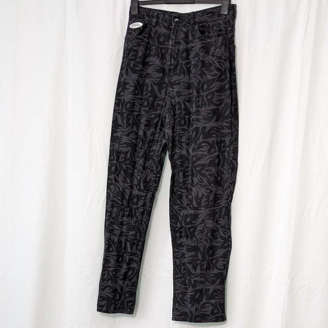 H&M Women's High waisted Printed Jeans - Black/Grey - UK 12 on Productcaster.