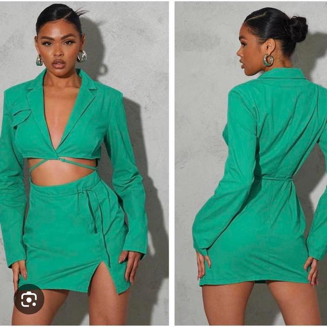 PrettyLittleThing Women's Blazer Dress - Green - 6 on Productcaster.