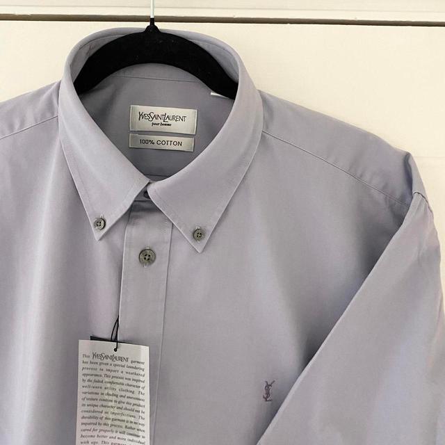 Yves Saint Laurent Men's Shirt - Purple - L on Productcaster.