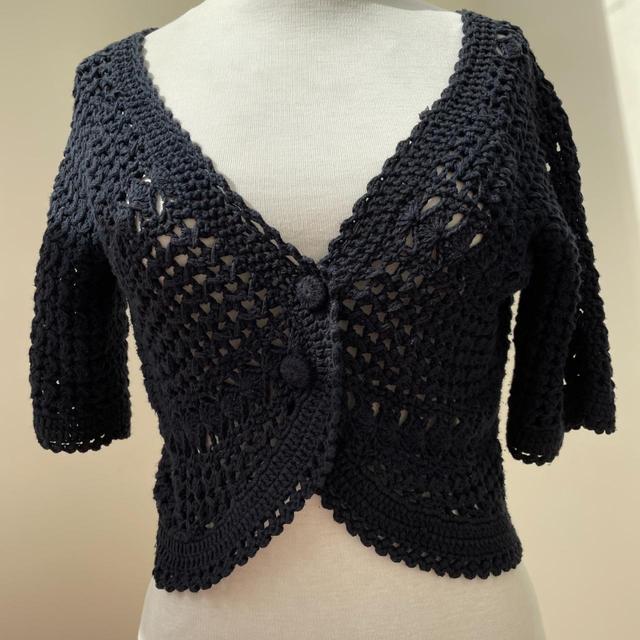 Vintage Women's Cardigan - Navy - M on Productcaster.