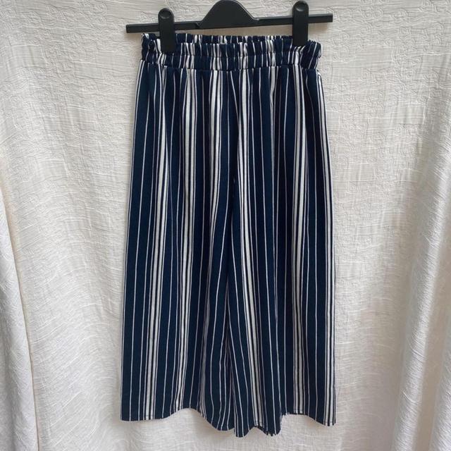 Apricot Women's Wide leg Trousers - Navy/White - UK 12 on Productcaster.