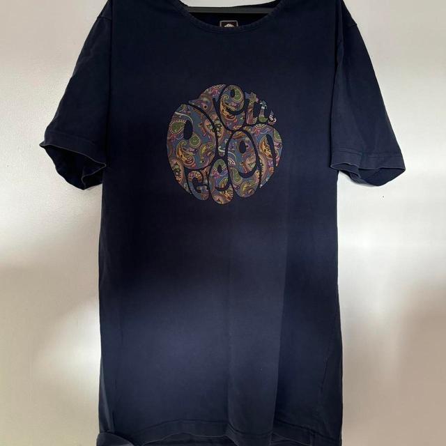 Pretty Green Men's T-shirt - Black/Navy - S on Productcaster.