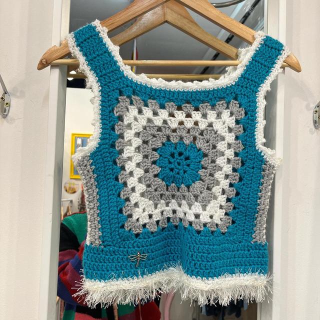 Handmade Women's Vest - Blue - S on Productcaster.