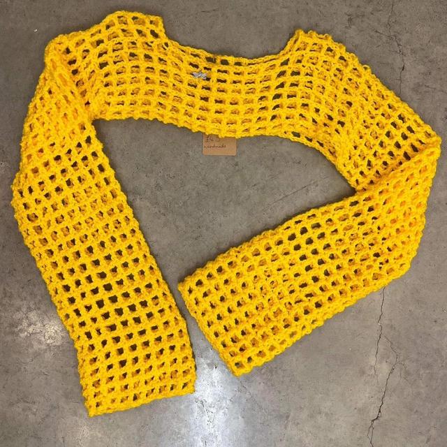 Handmade Women's Top - Yellow - One size on Productcaster.