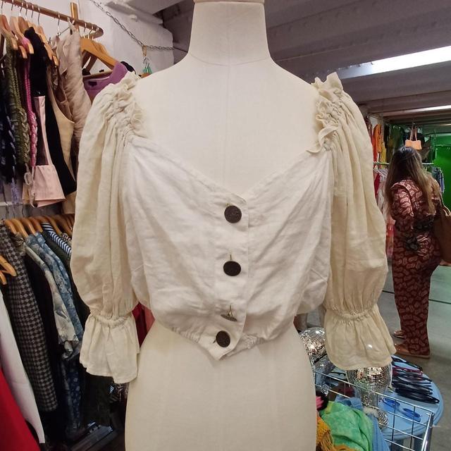 Vintage Women's Blouse - White - S on Productcaster.