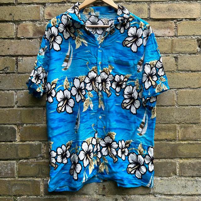 Vintage Men's Shirt - Blue/Multi - L on Productcaster.