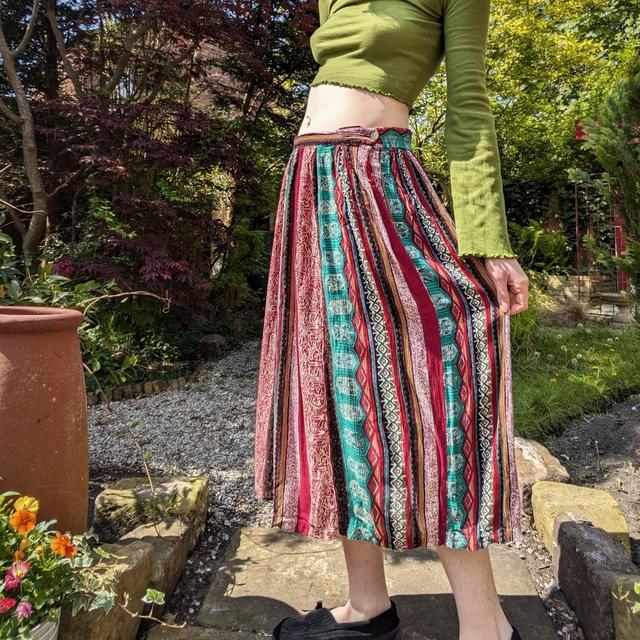 Vintage Women's Midi Skirt - Red - UK 14 on Productcaster.