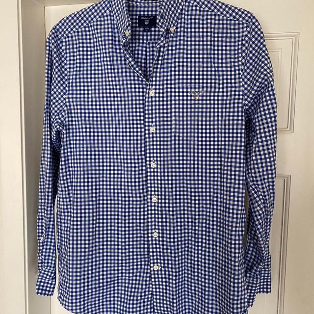 GANT Men's Shirt - Navy/White - S on Productcaster.