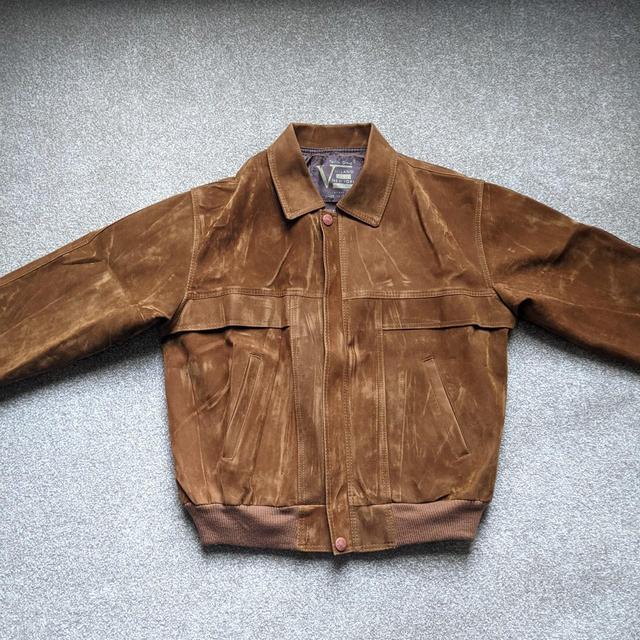 Vintage Men's Bomber Jacket - Brown - L on Productcaster.