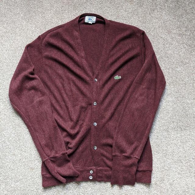 Lacoste Men's Cardigan - Burgundy - M on Productcaster.