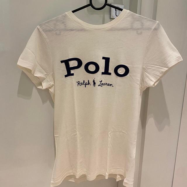 Polo Ralph Lauren Women's T-shirt - White/Navy - S on Productcaster.