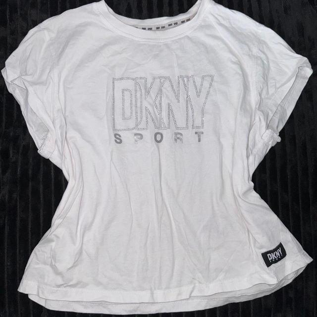 DKNY Women's T-shirt - White - S on Productcaster.