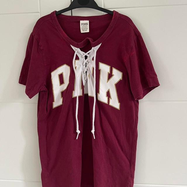 Victoria's Secret Women's T-shirt - Burgundy - XS on Productcaster.