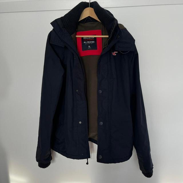 Hollister Co. Men's Casual Jacket - Navy/Black - XL on Productcaster.