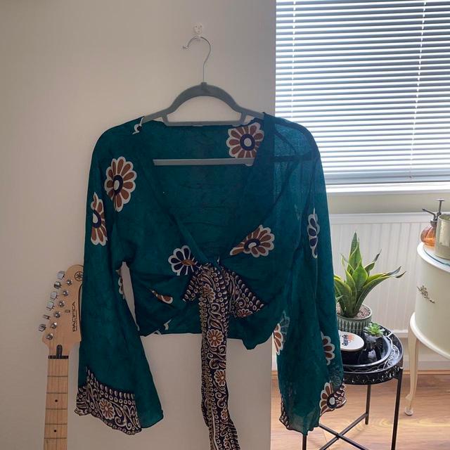 Handmade Women's Blouse - Green - One size on Productcaster.