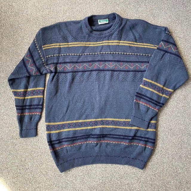 Vintage Men's Jumper - Navy/Blue - L on Productcaster.