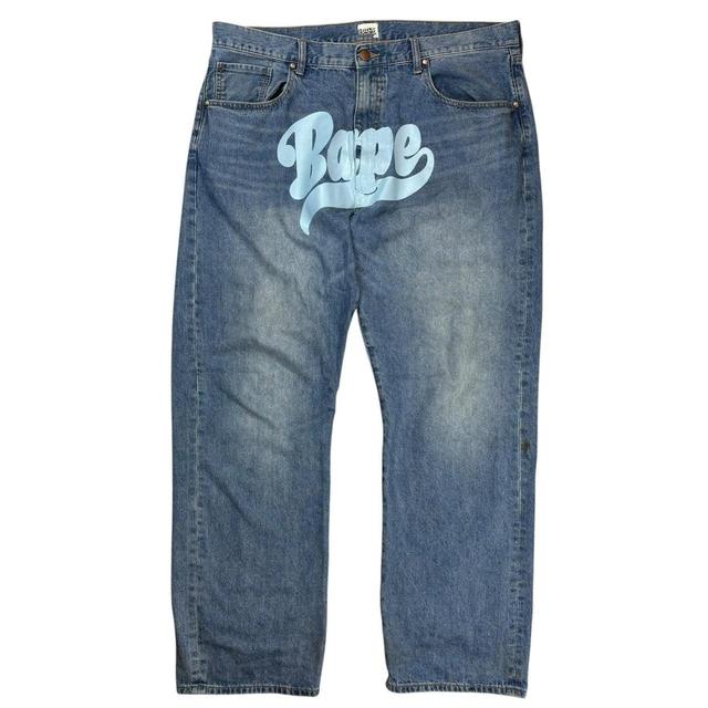 BAPE Men's Jeans - Blue - 38" on Productcaster.