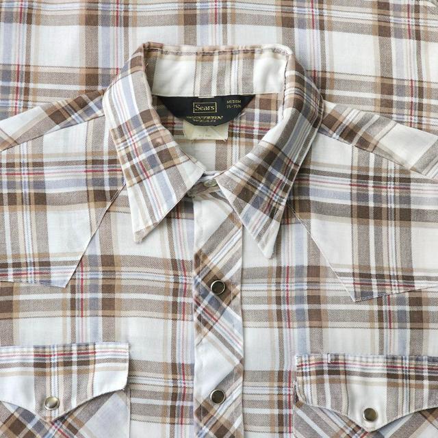 Sears Men's Shirt - Brown/Cream - M on Productcaster.