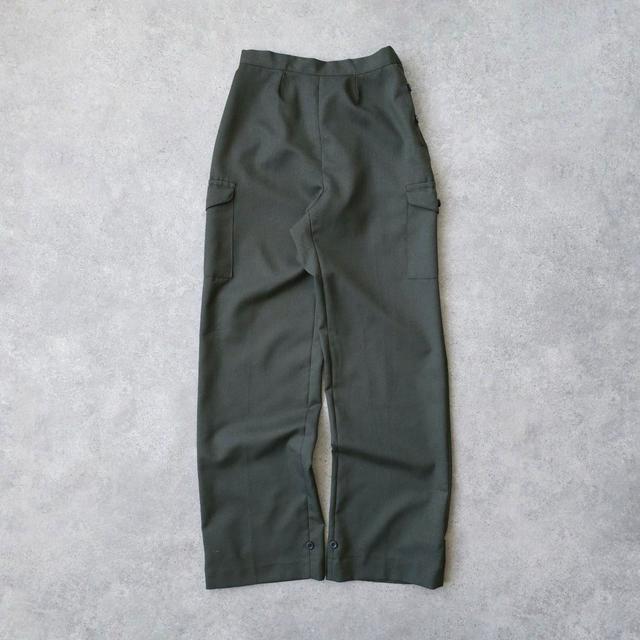 Vintage Men's Straight leg Cargo Trousers - Green/Khaki - 25" on Productcaster.