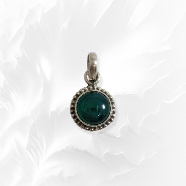 Women's Necklace - Green/Silver on Productcaster.