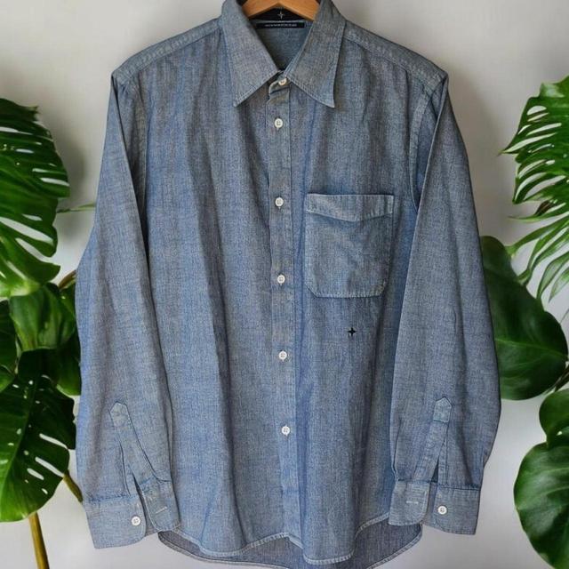 Stone Island Men's Shirt - Blue - M on Productcaster.