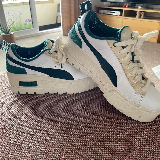 Puma Women's Trainers - White/Green - UK 6 on Productcaster.