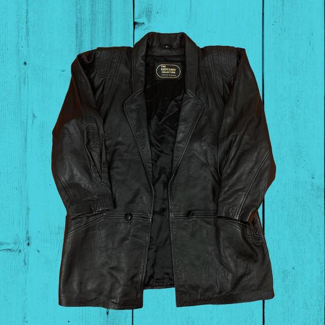 Vintage Women's Leather Jacket - Black - M on Productcaster.