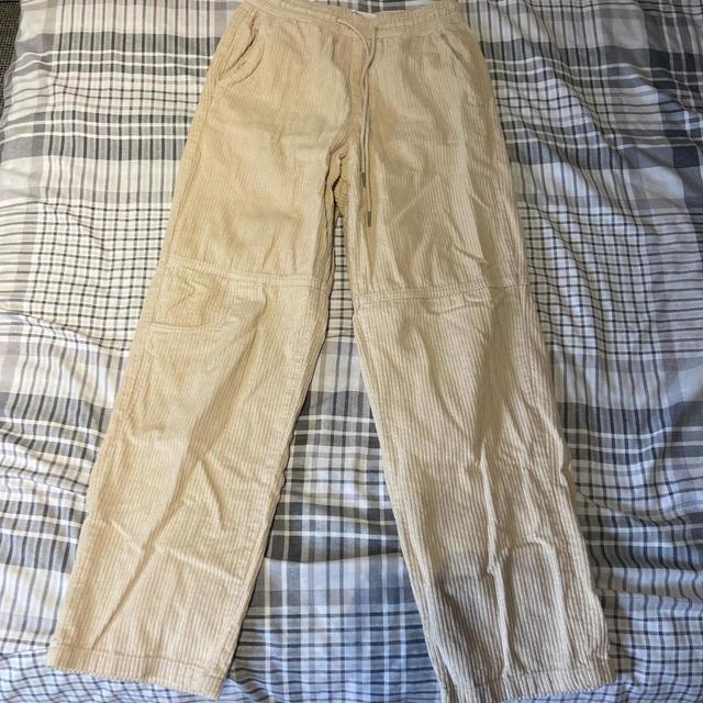 Bershka Men's Trousers - Cream/Tan - XS on Productcaster.