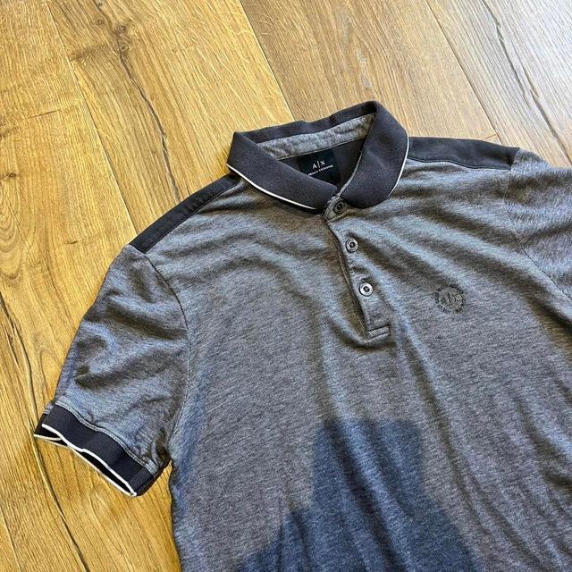 Armani Exchange Men's Polo shirt - Grey/Black - M on Productcaster.