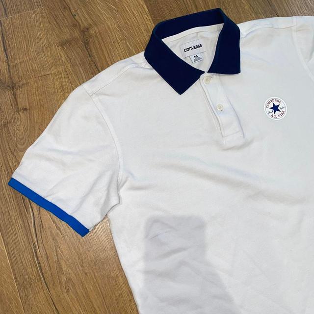 Converse Men's Polo shirt - White/Navy - M on Productcaster.