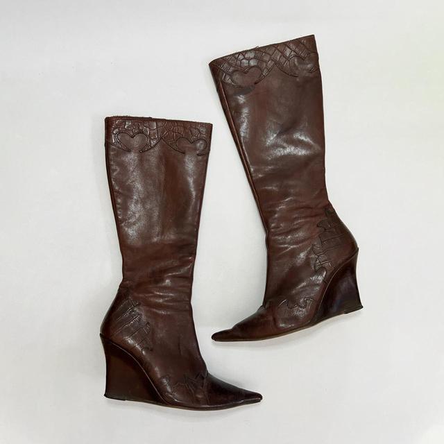 Women's Knee high Boots - Brown - UK 5 on Productcaster.