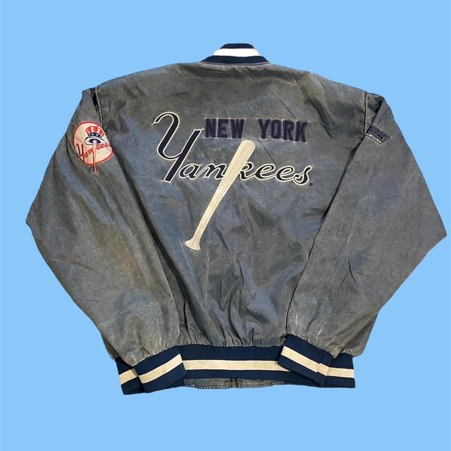 MLB Men's Bomber Jacket - Navy/White - XL on Productcaster.