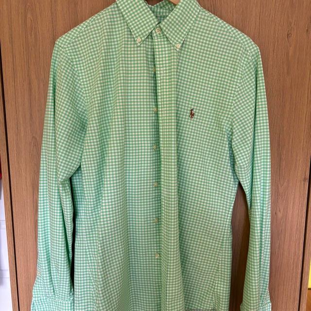 Ralph Lauren Men's Shirt - Green/White - M on Productcaster.