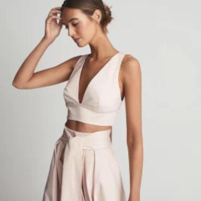 Reiss Women's Crop top - Cream/Pink - 12 on Productcaster.