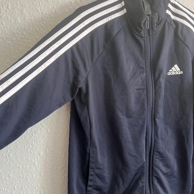 Adidas Women's Lightweight Jacket - Navy/White - L on Productcaster.