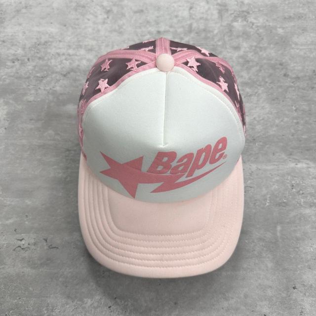 BAPE Men's Caps - Pink/White on Productcaster.