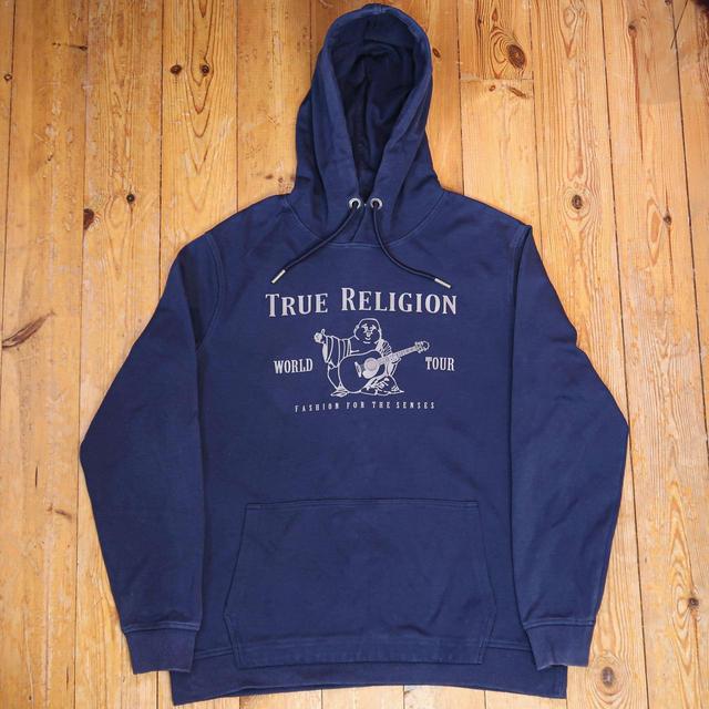 True Religion Men's Hoodie - Blue - L on Productcaster.