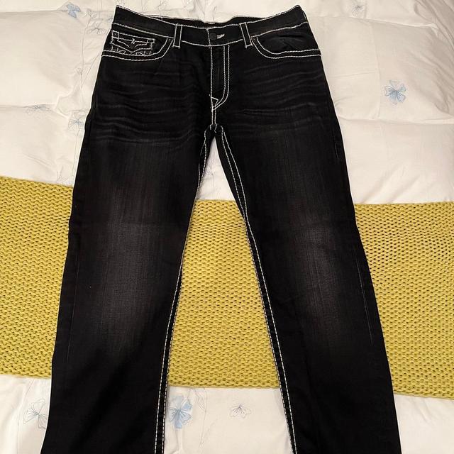 True Religion Men's Slim Jeans - Black - 36" on Productcaster.