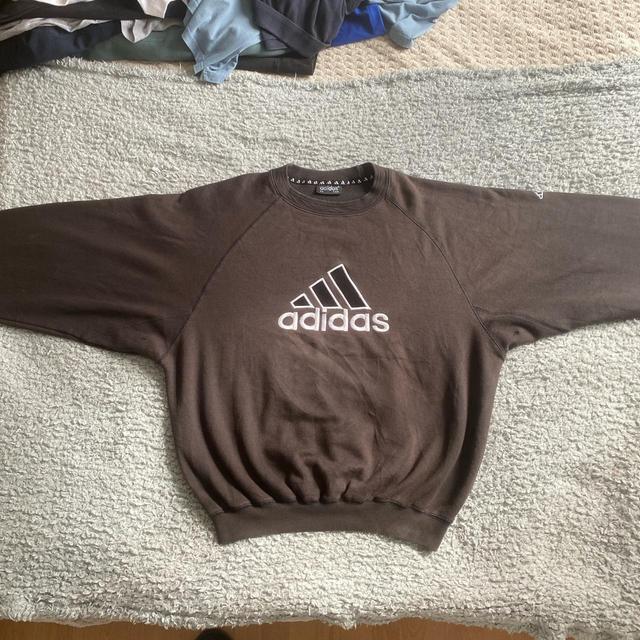 Adidas Men's Sweatshirt - Brown/White - M on Productcaster.