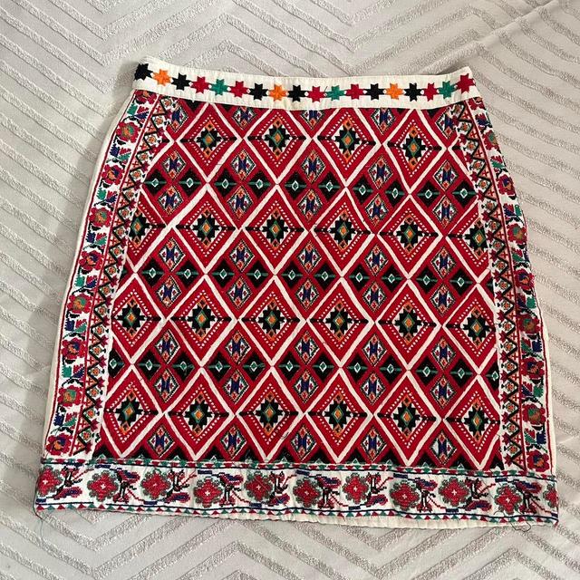 Topshop Women's Skirt - Multi/Red - UK 8 on Productcaster.