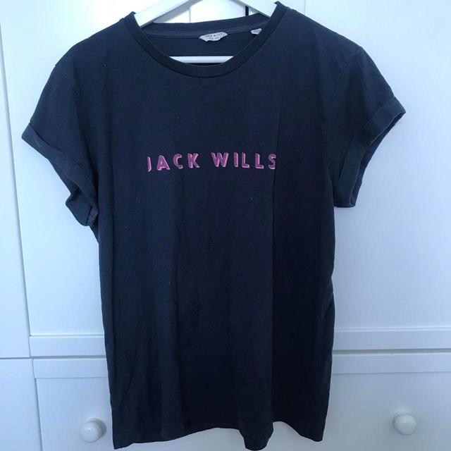 Jack Wills Women's T-shirt - Navy - 12 on Productcaster.