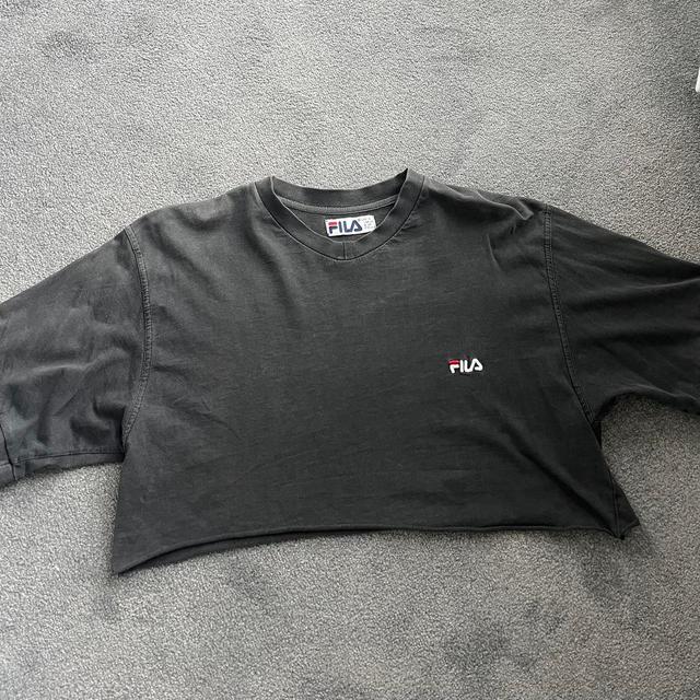 Fila Women's Crop top - Grey/Black - S on Productcaster.