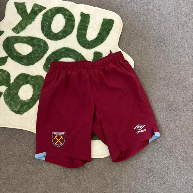 Umbro Men's Shorts - Burgundy/Red - S on Productcaster.