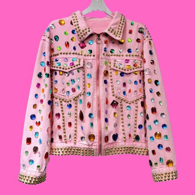 Reworked Women's Bomber Jacket - Pink/Multi - L on Productcaster.