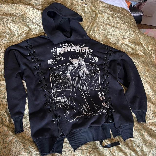 Dolls Kill Women's Hoodie - Black/White - S on Productcaster.